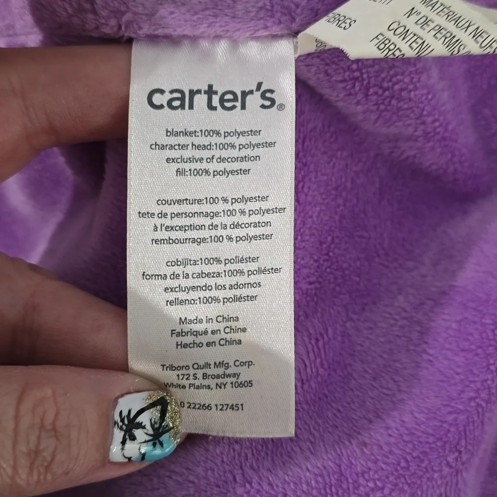Carters purple floral‎ security blanket